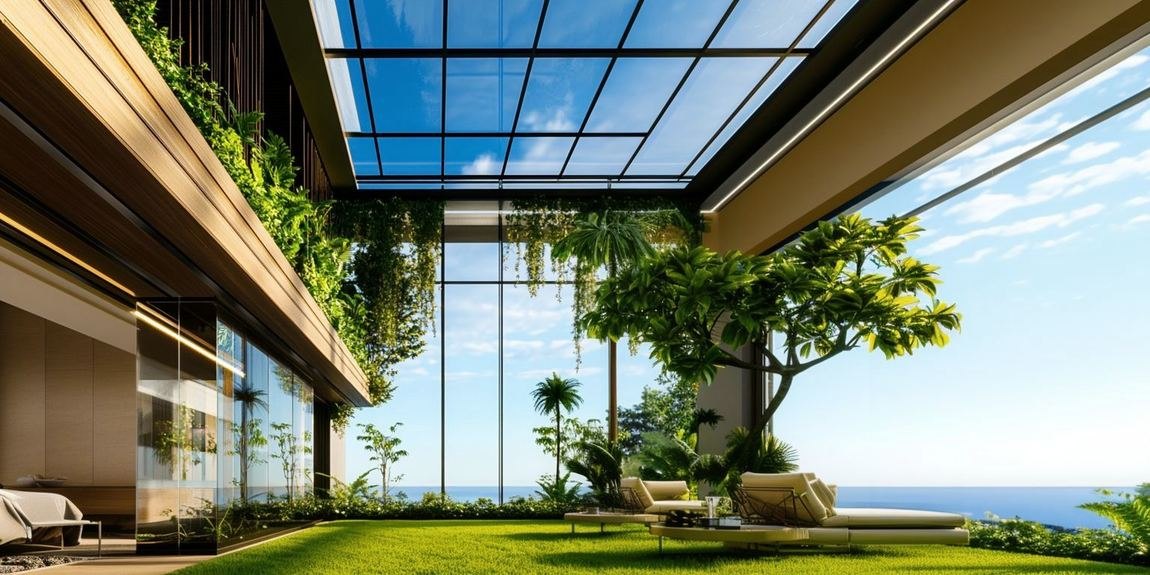 The butterfly garden, under the glazed sky river