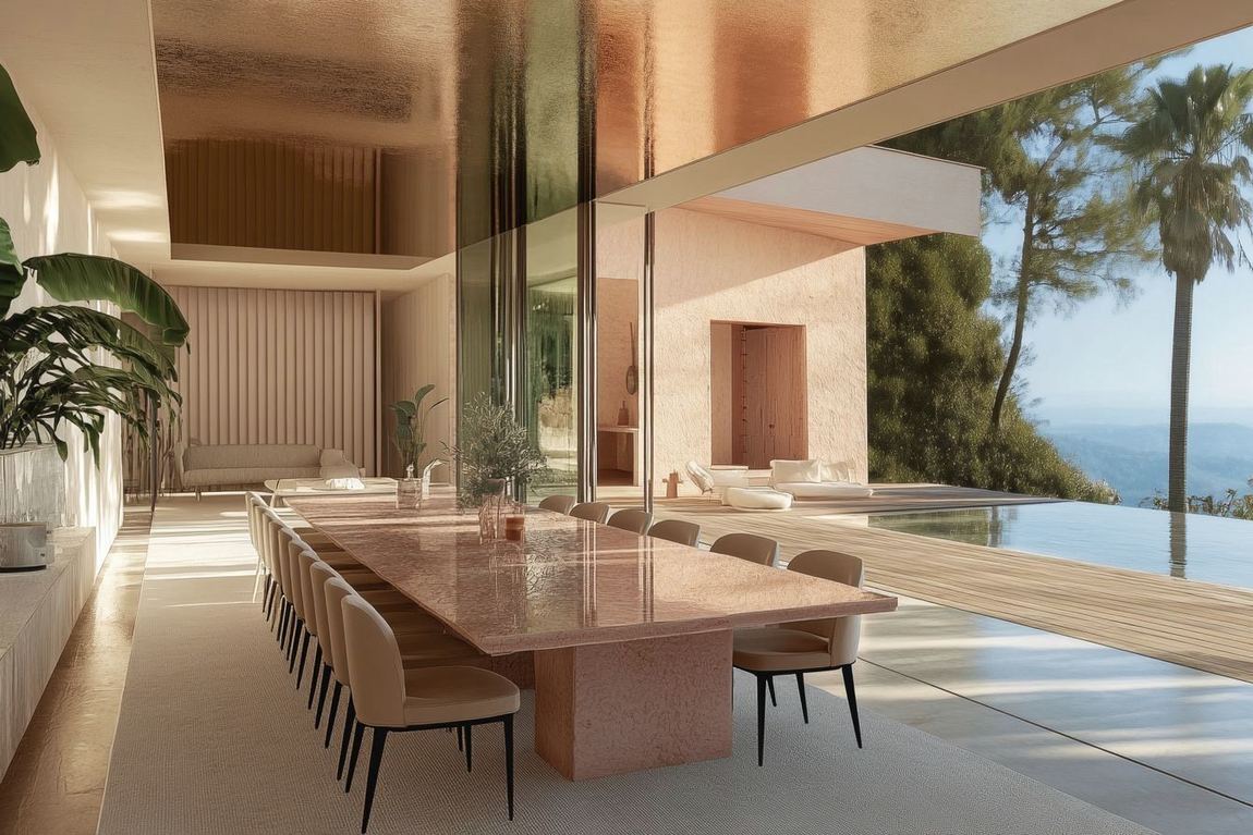 Dining, one table for the whole party